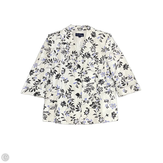 Blazer By Evan-picone In Blue & White, Size: 16
