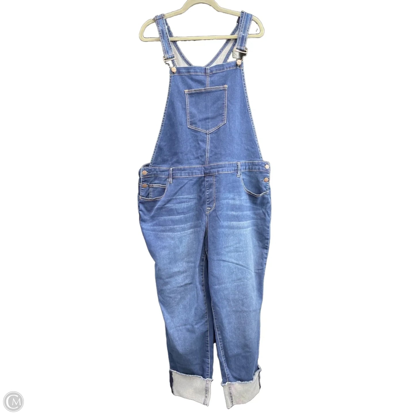 Overalls By Clothes Mentor In Blue Denim, Size: 18