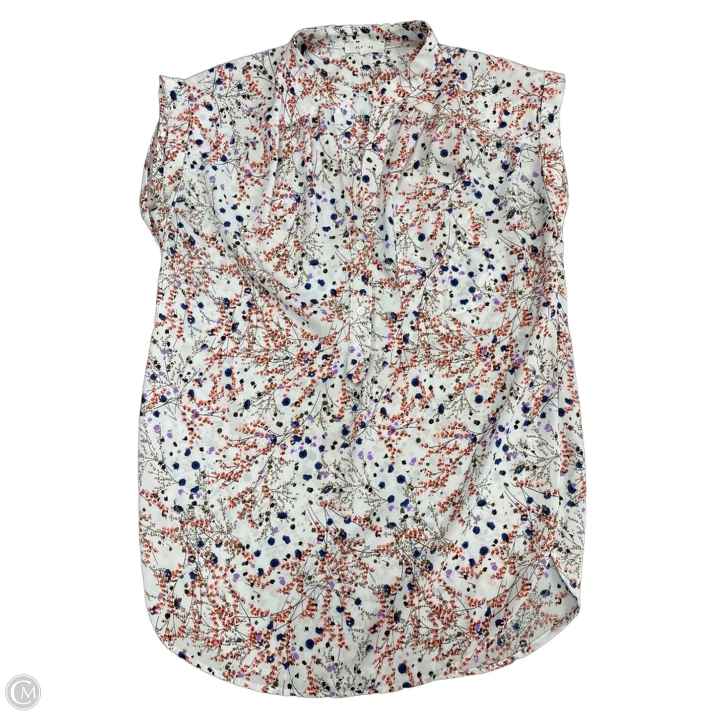 Top Short Sleeve By Pleione In Blue & Orange, Size: Xs