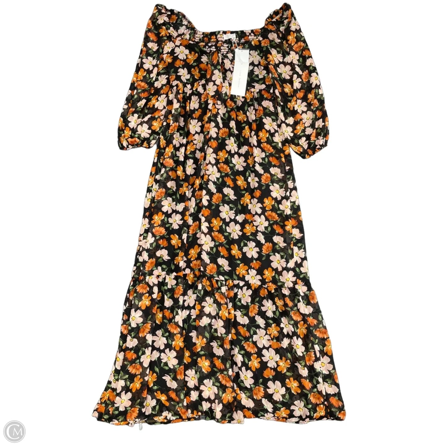 Dress Casual Midi By Lush In Black & Orange, Size: S