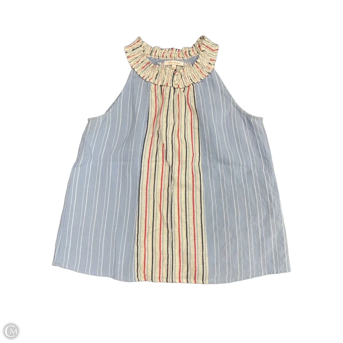 Top Sleeveless By Skies Are Blue In Blue & White, Size: S