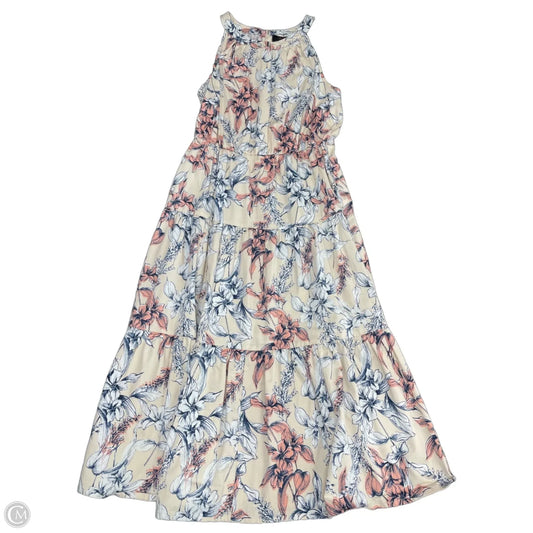 Dress Casual Midi By Alex Marie In Blue & Cream, Size: 8