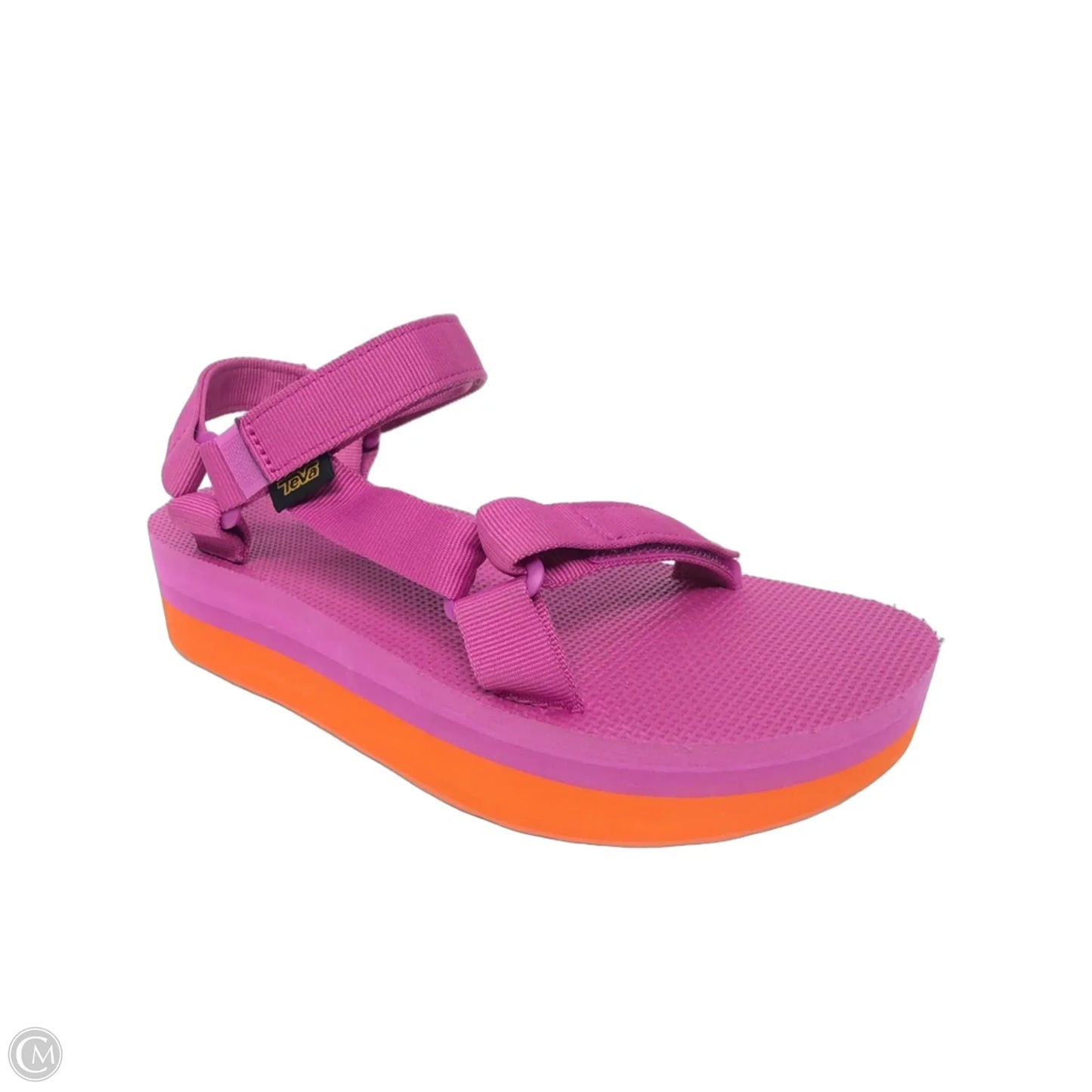 Sandals Heels Platform By Teva In Orange & Purple, Size: 10