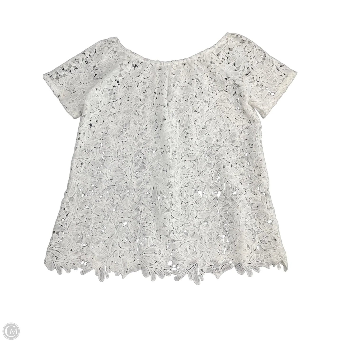 Top Short Sleeve By Cato In White, Size: L