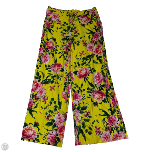 Pants Wide Leg By Gibson And Latimer In Pink & Yellow, Size: L