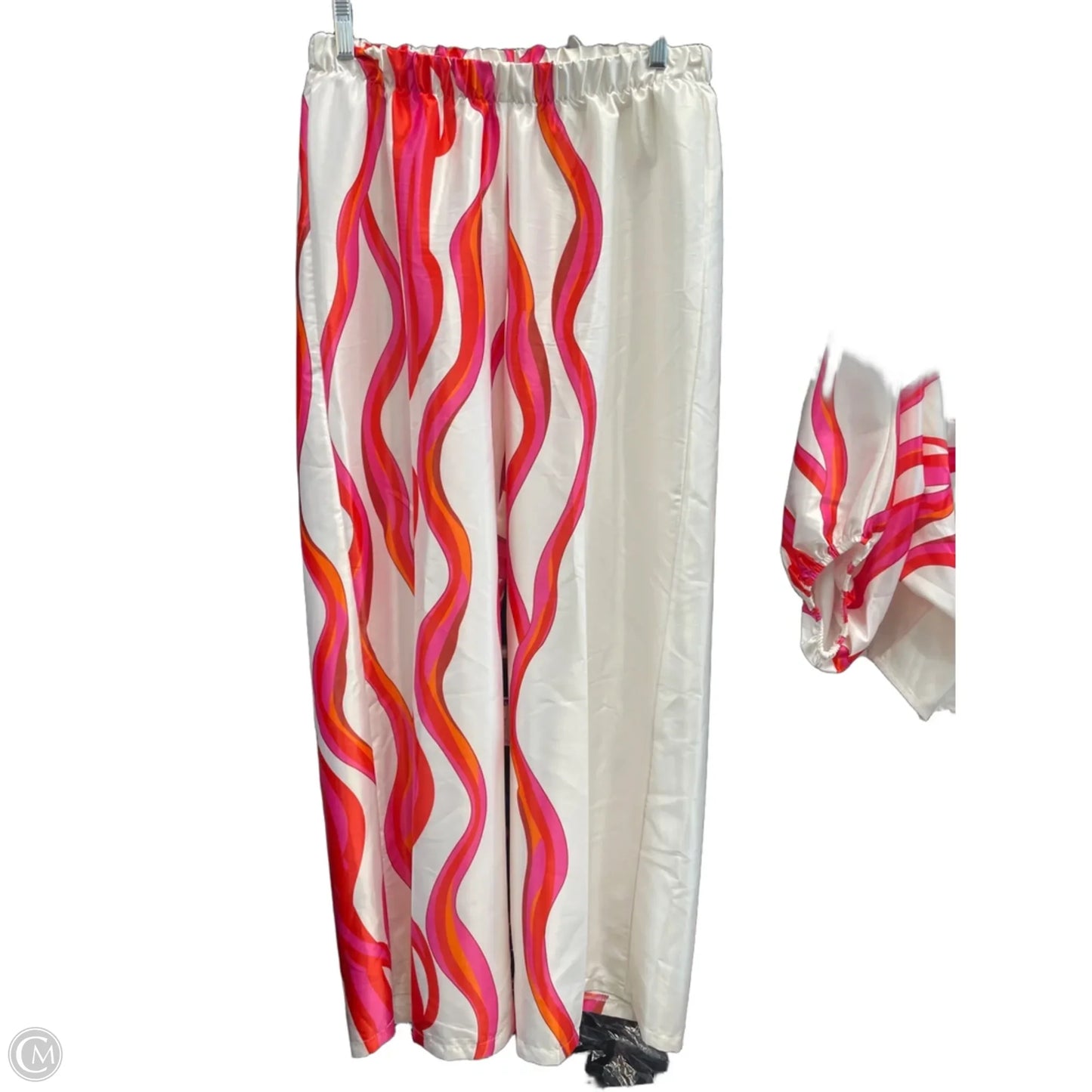 Pants Set 2pc By Clothes Mentor In Pink & White, Size: L