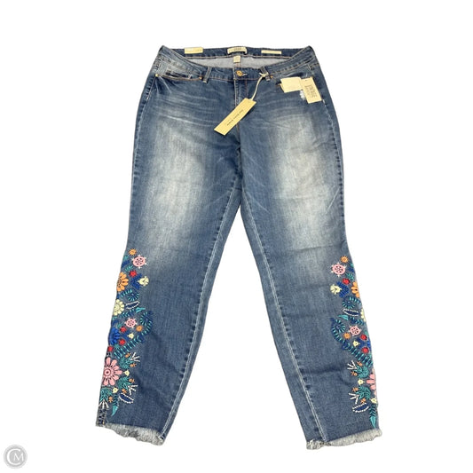 Jeans Skinny By Vintage America In Blue Denim, Size: 14