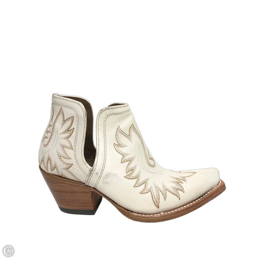 Boots Ankle Heels By Ariat In Cream, Size: 6.5