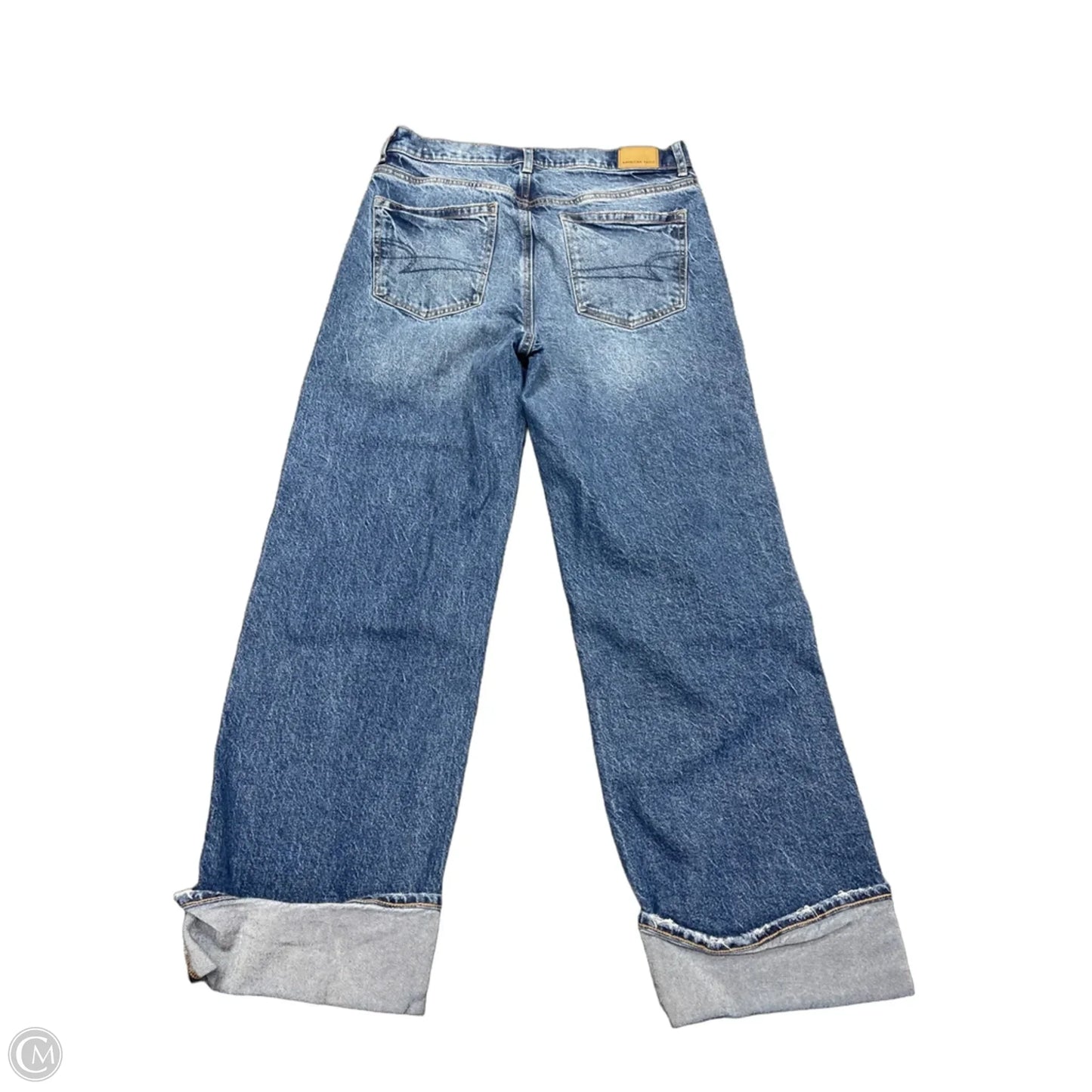Jeans Straight By American Eagle In Blue Denim, Size: 8