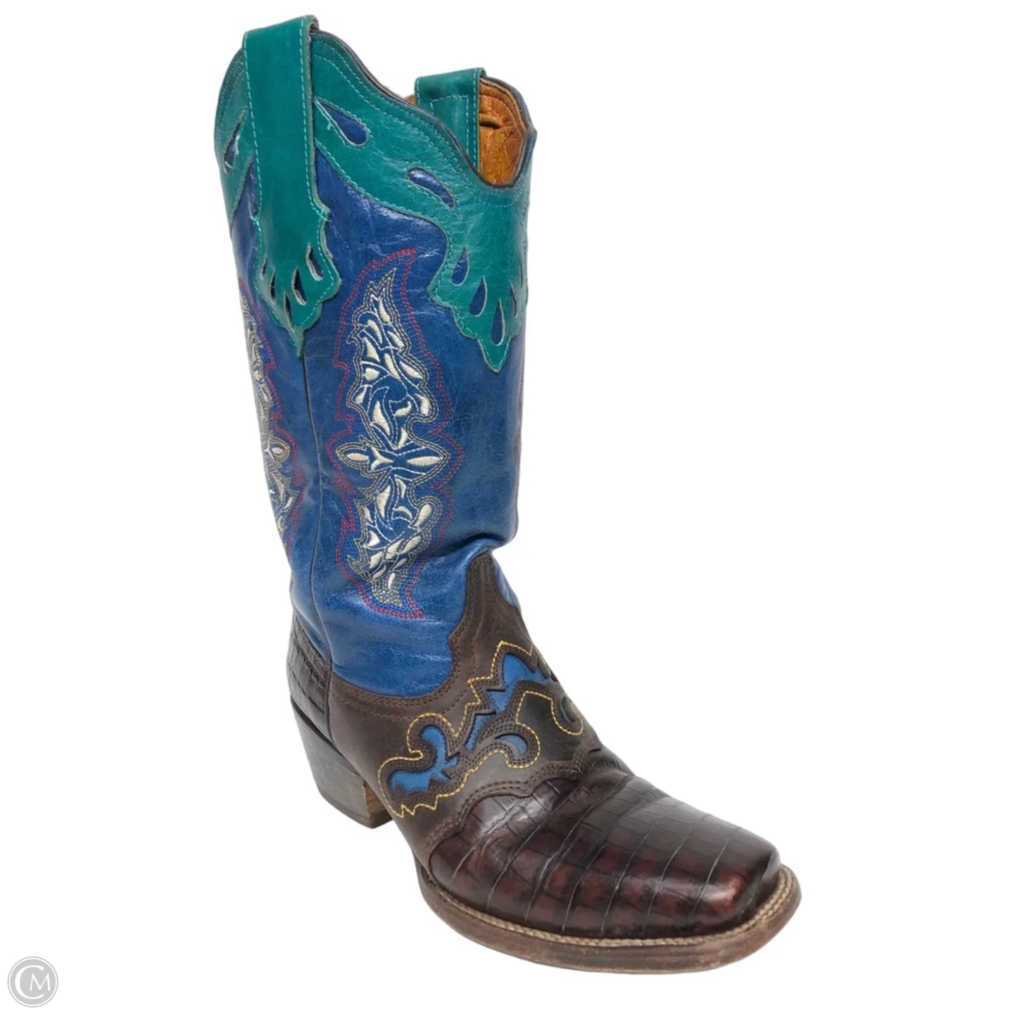 Boots Western By Cmc In Blue & Brown, Size: 8