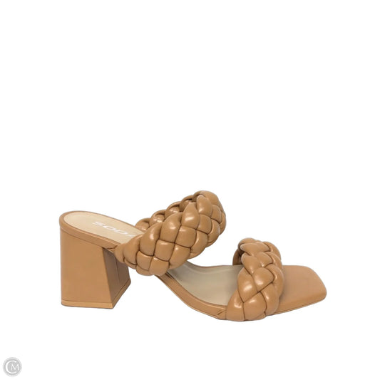 Sandals Heels Block By Soda In Brown, Size: 9