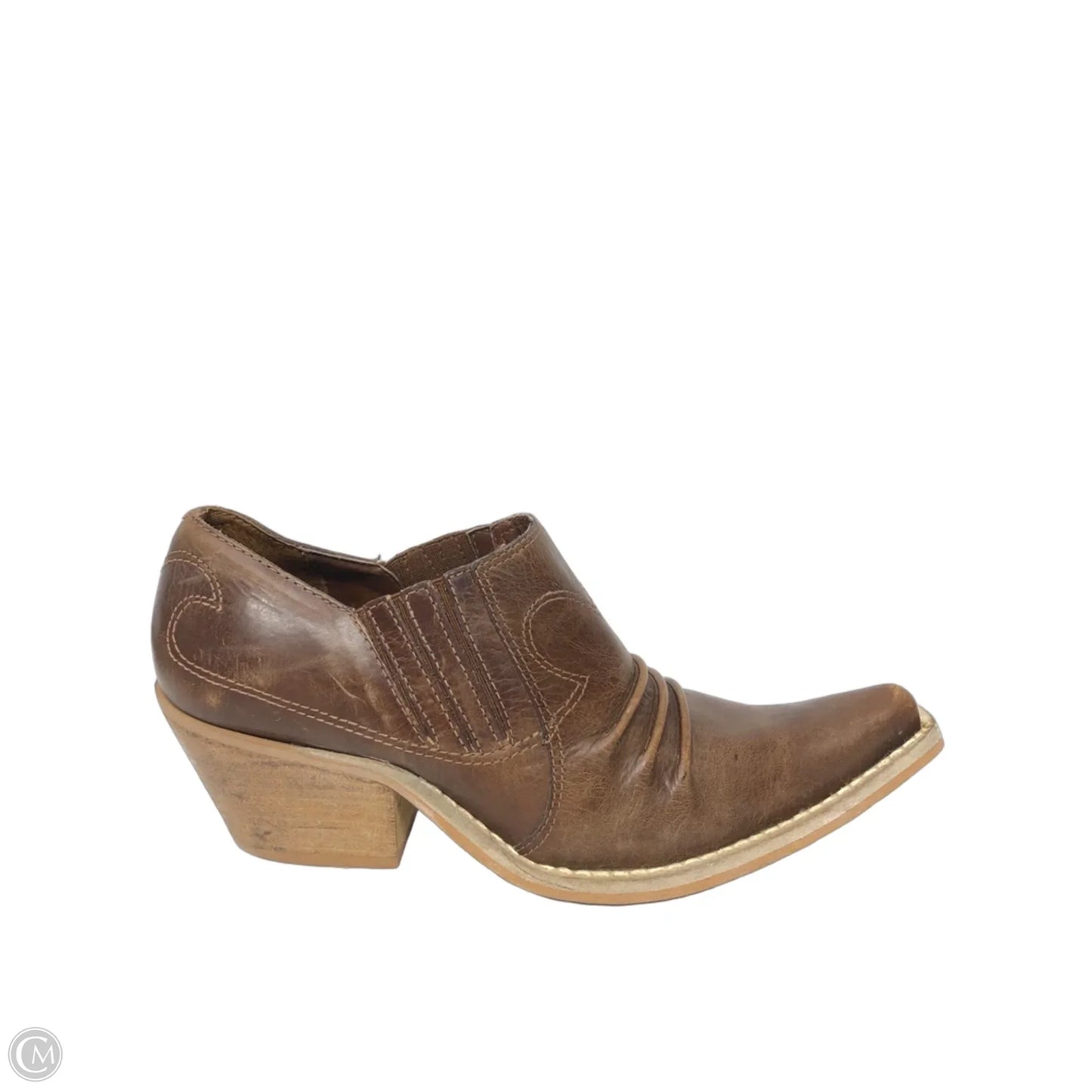 Boots Ankle Heels By Clothes Mentor In Brown, Size: 7.5