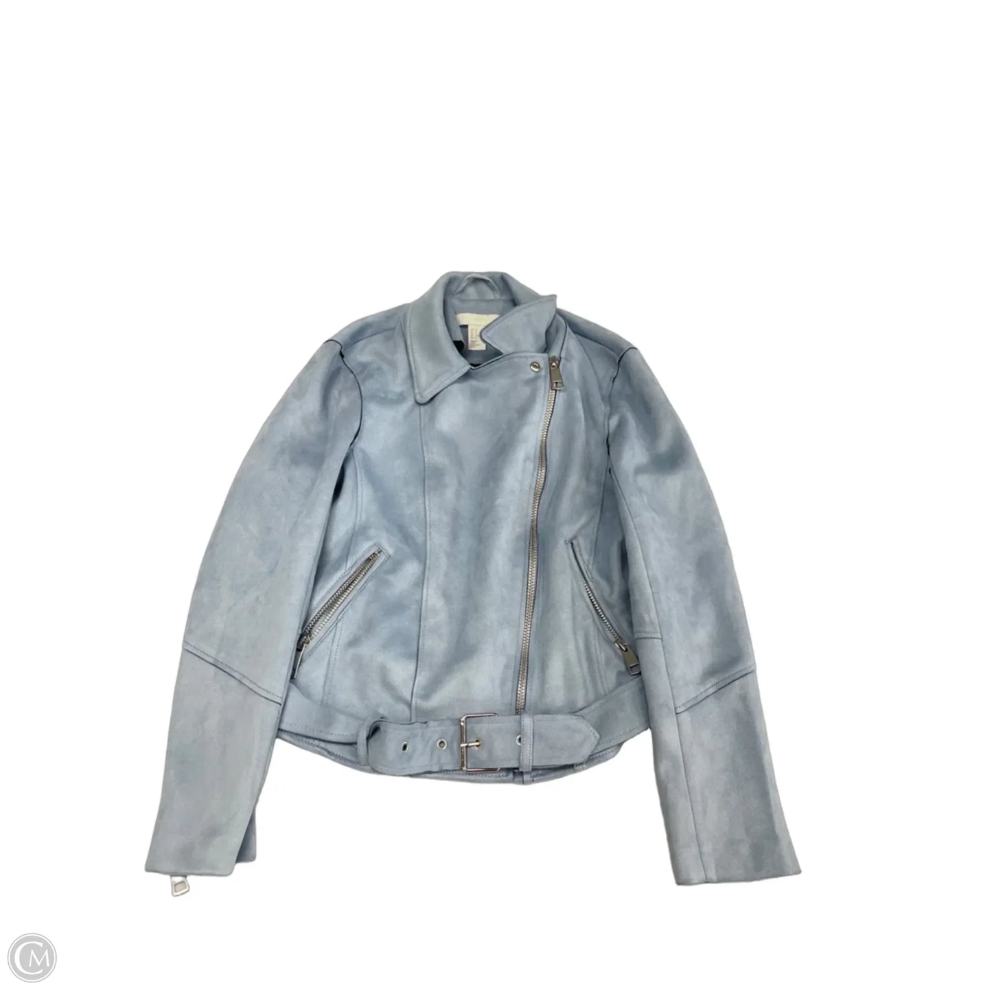 Jacket Moto By H&m In Blue, Size: 8