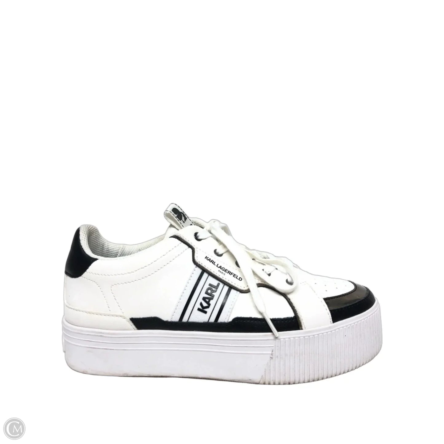 Shoes Designer By Karl Lagerfeld In Black & White, Size: 8.5