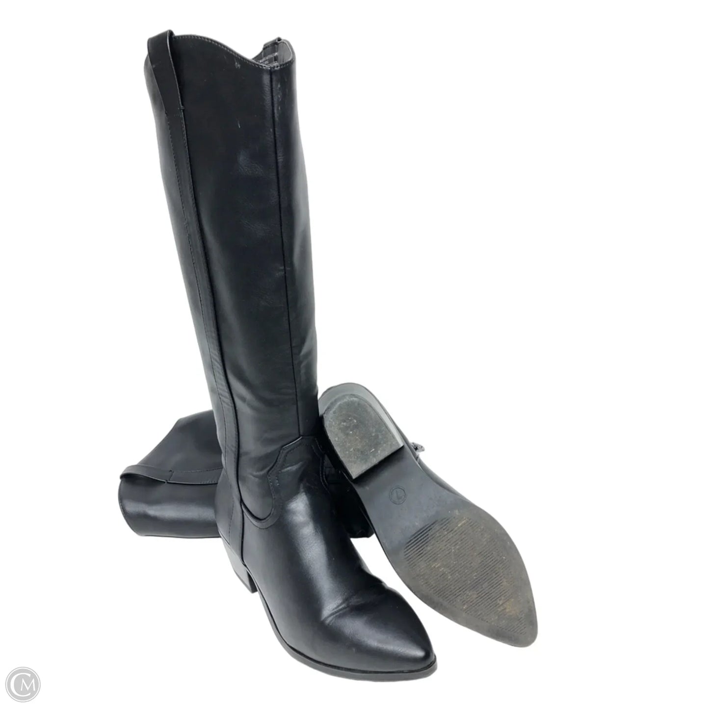 Boots Knee Heels By Universal Thread In Black, Size: 7
