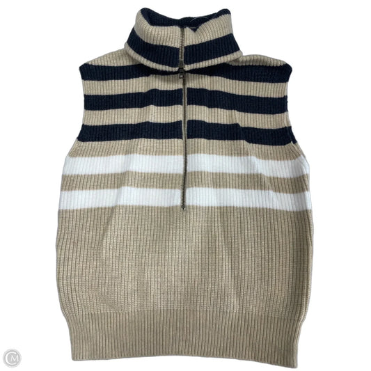 Vest Sweater By Ann Taylor In Black & Cream, Size: Xs