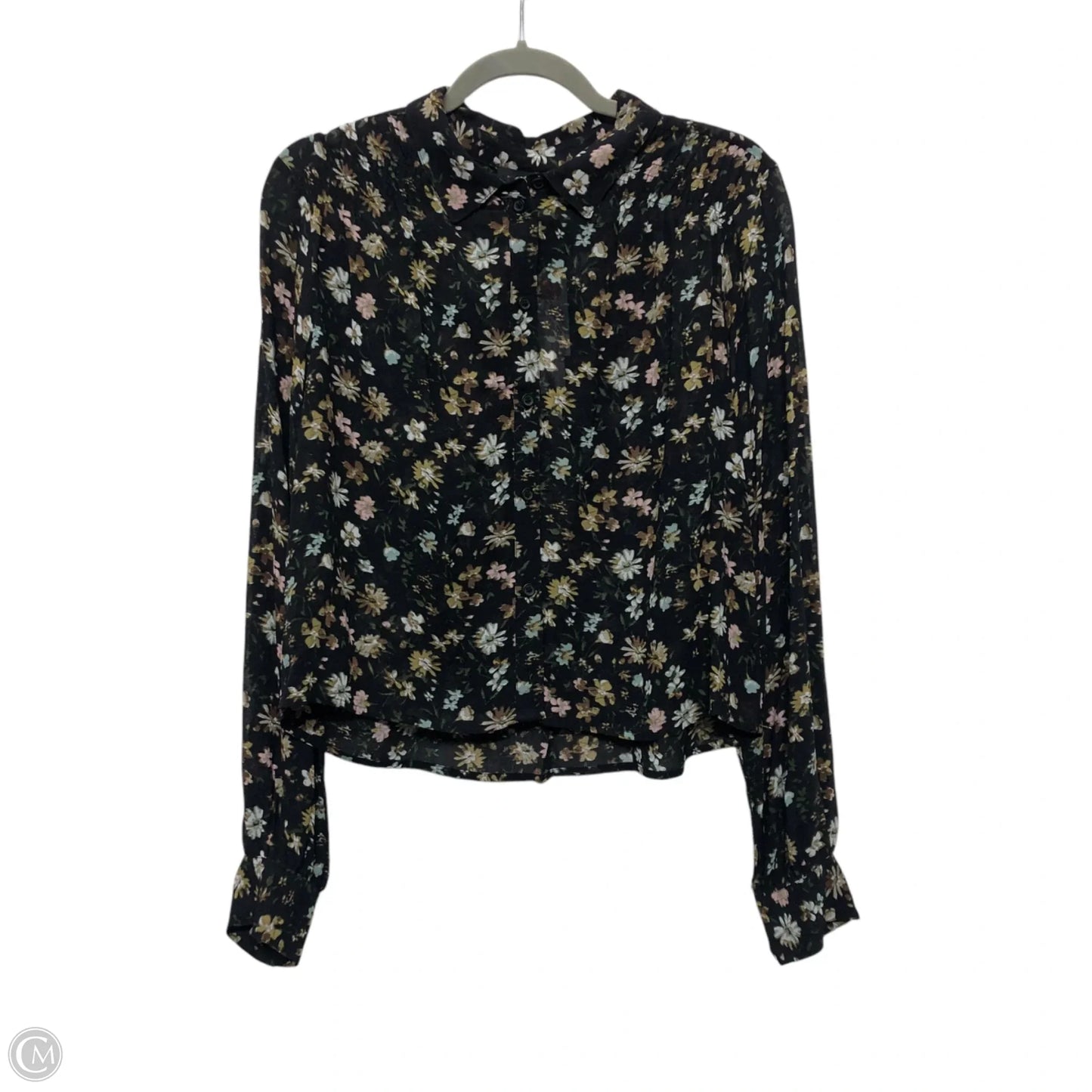 Blouse Long Sleeve By Sanctuary In Black & Cream, Size: S