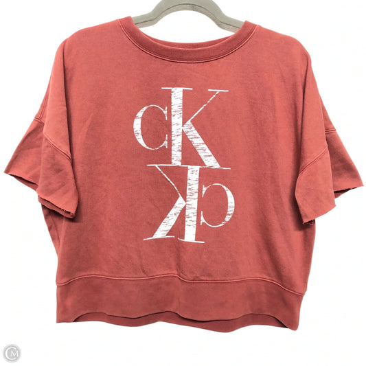 Sweater Short Sleeve By Calvin Klein In Red, Size: M