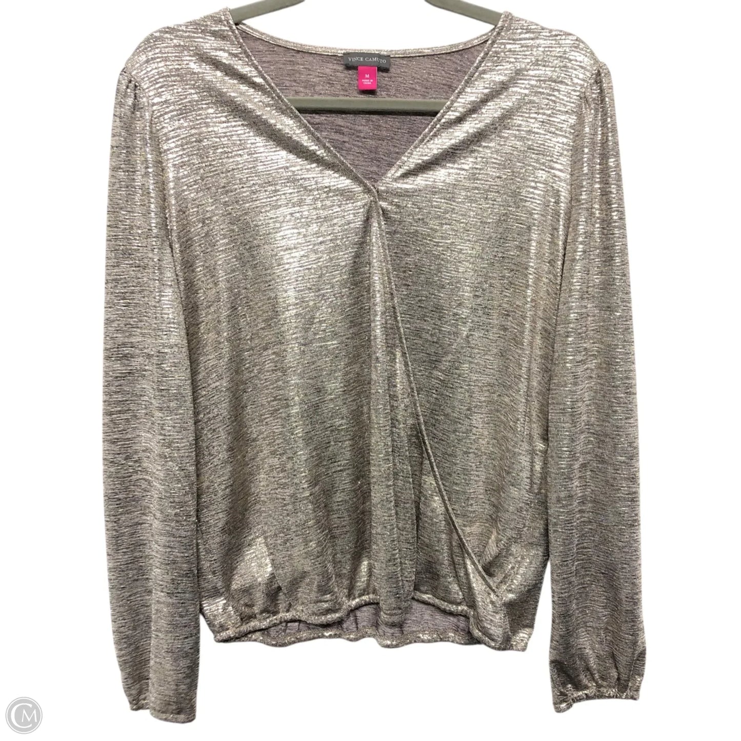 Top Long Sleeve By Vince Camuto In Gold, Size: M