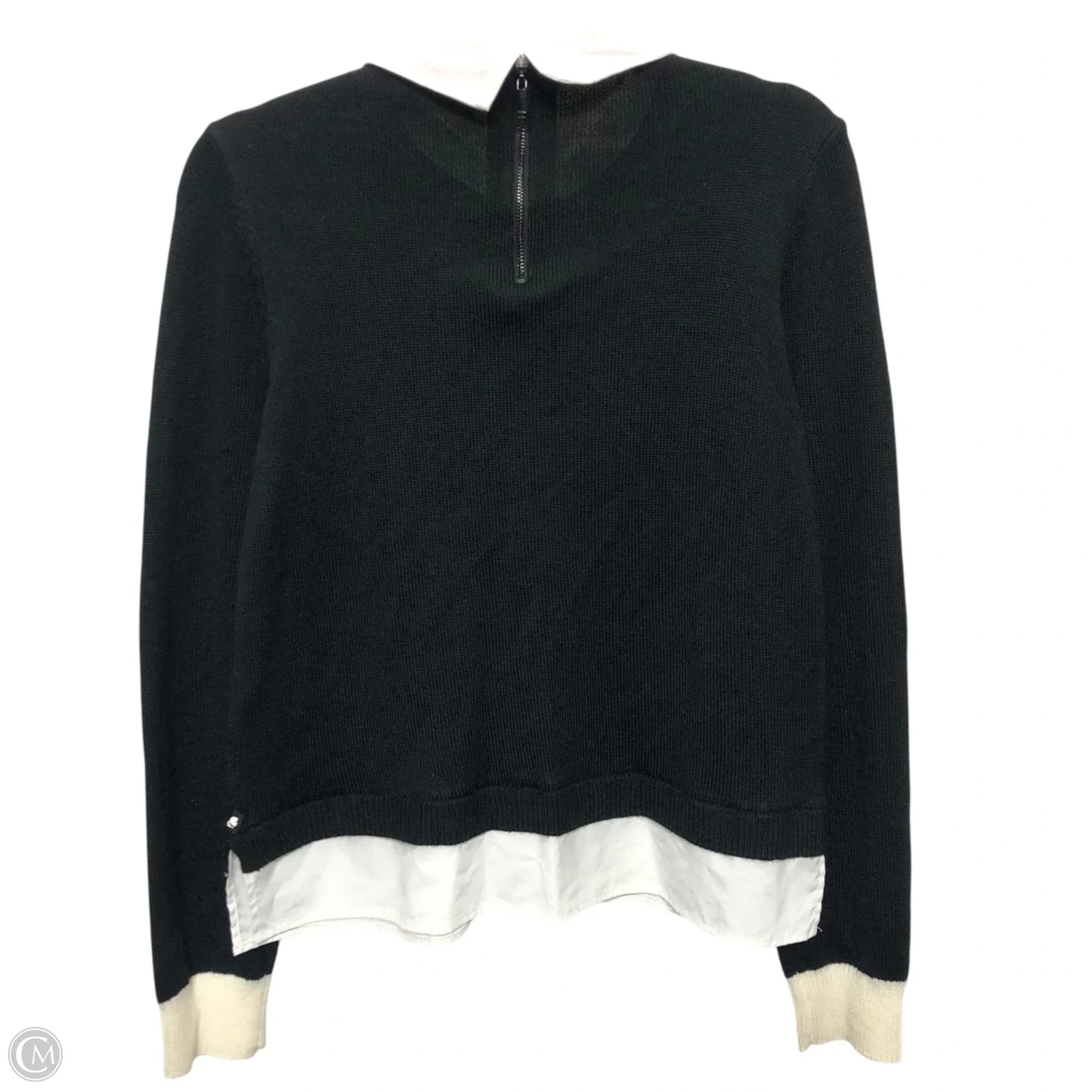Top Long Sleeve Designer By Karl Lagerfeld In Black & White, Size: S