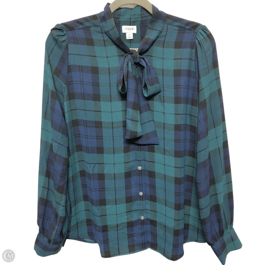 Blouse Long Sleeve By J. Crew In Blue & Green, Size: S