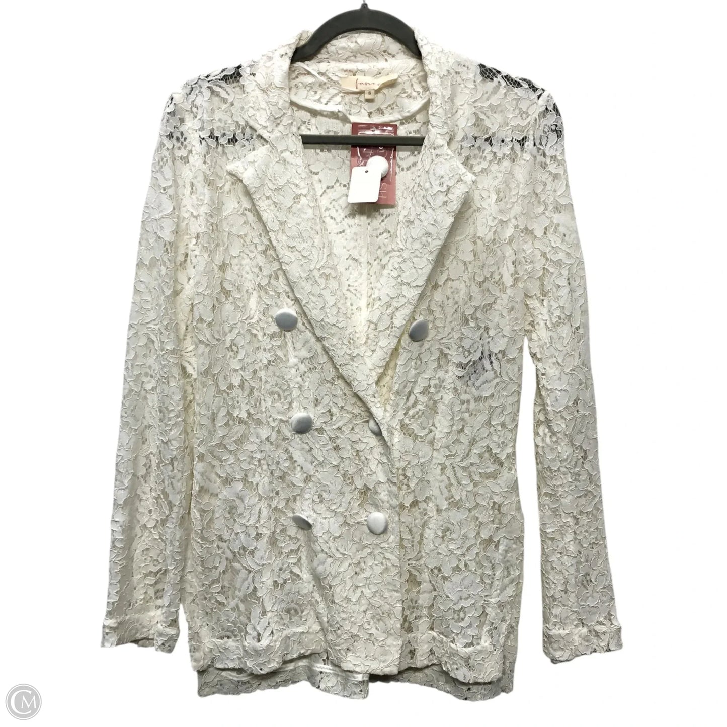 Blazer By Clothes Mentor In White, Size: S