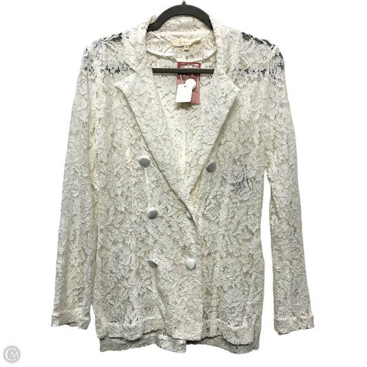 Blazer By Clothes Mentor In White, Size: S