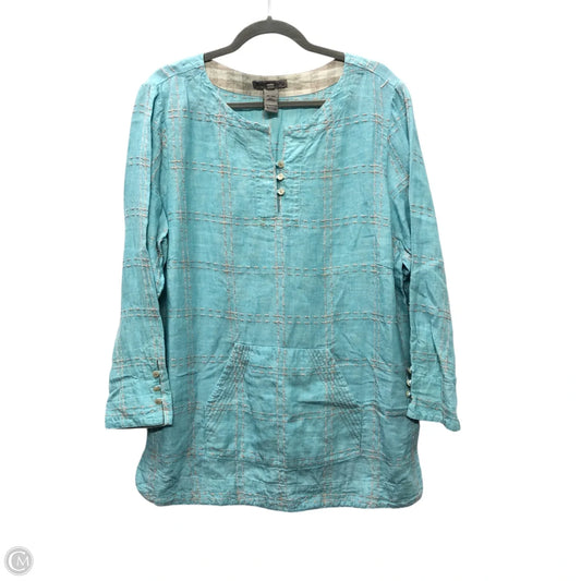 Top Long Sleeve By Sharon Young In Blue, Size: Xl