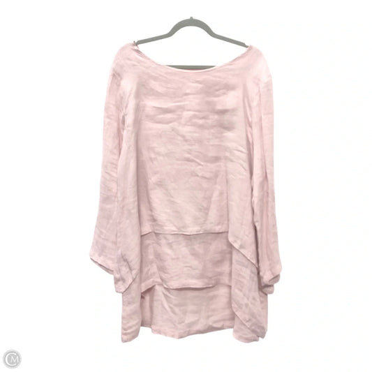 Tunic Long Sleeve By Cmb In Pink, Size: Xl
