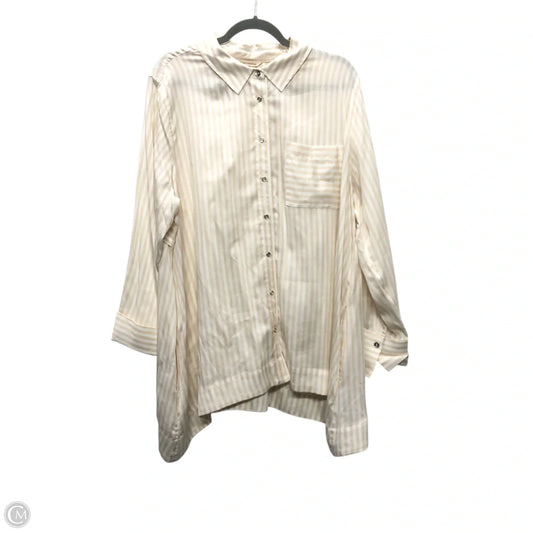 Tunic Long Sleeve By Soft Surroundings In Cream & White, Size: Xl
