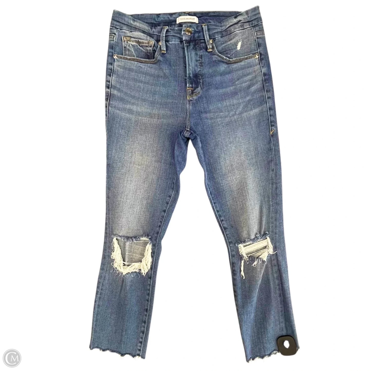 Jeans Skinny By Good American In Blue Denim, Size: 4