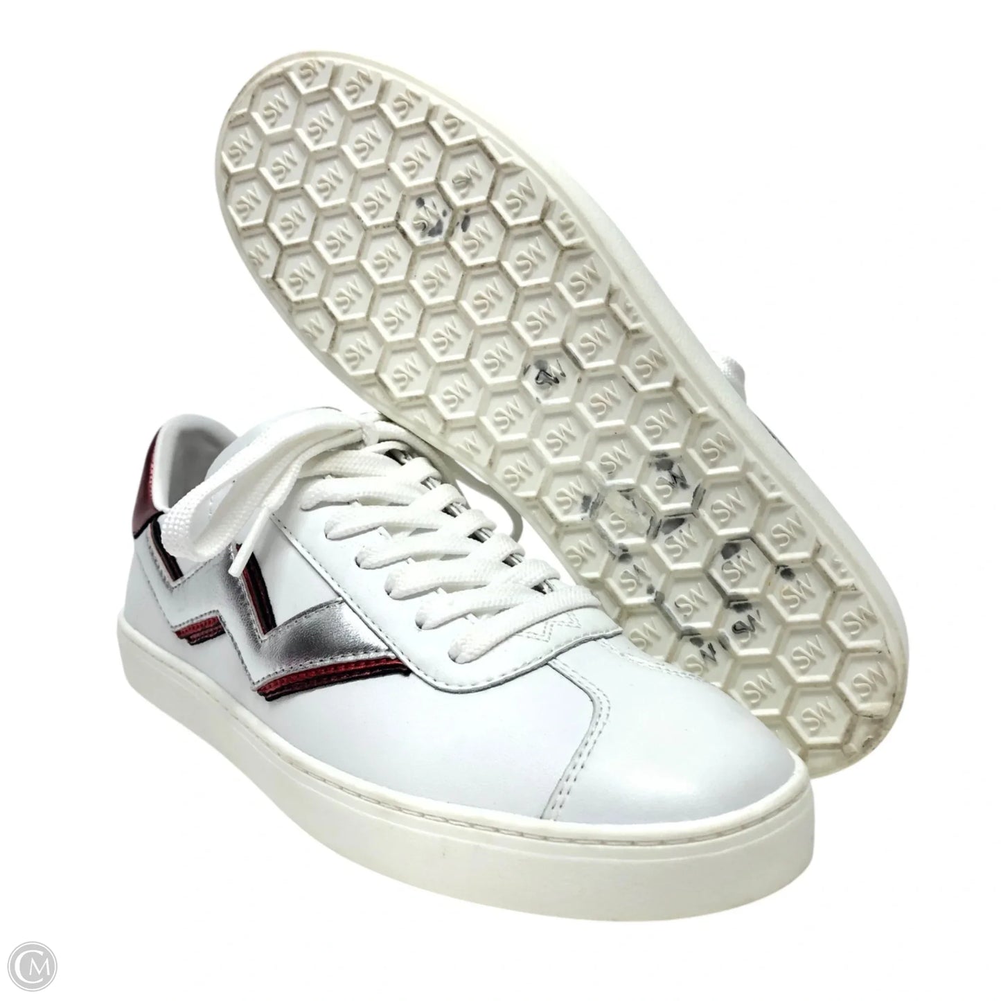 Shoes Designer By Stuart Weitzman In Red & White, Size: 6.5