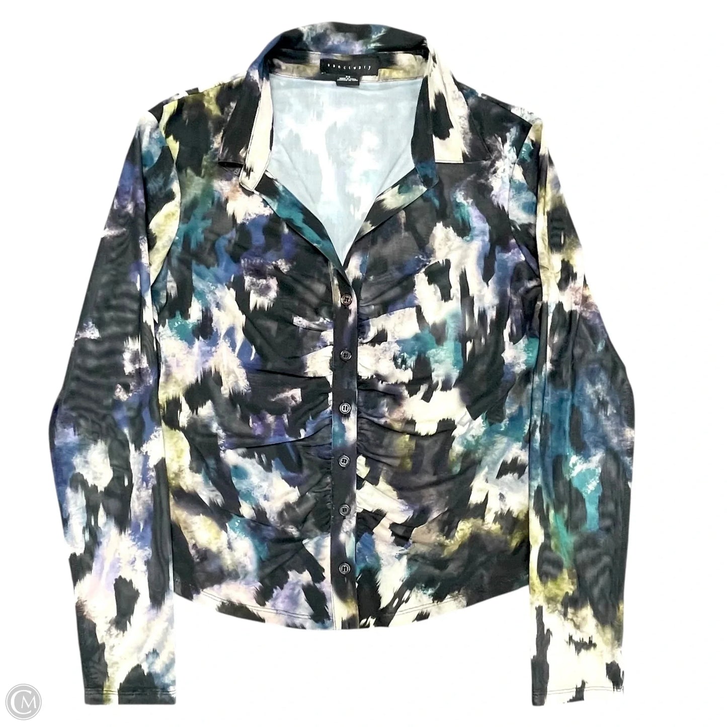 Top Long Sleeve By Sanctuary In Black & Blue, Size: S