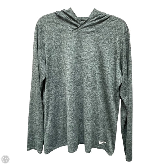 Athletic Top Long Sleeve Hoodie By Nike Apparel In Grey, Size: Xl