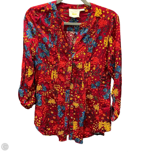Top Long Sleeve By Maeve In Red, Size: S