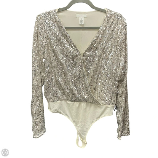 Bodysuit By H&m In Silver & Tan, Size: M