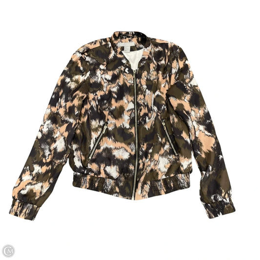 Jacket Windbreaker By H&m In Black & Green, Size: 6