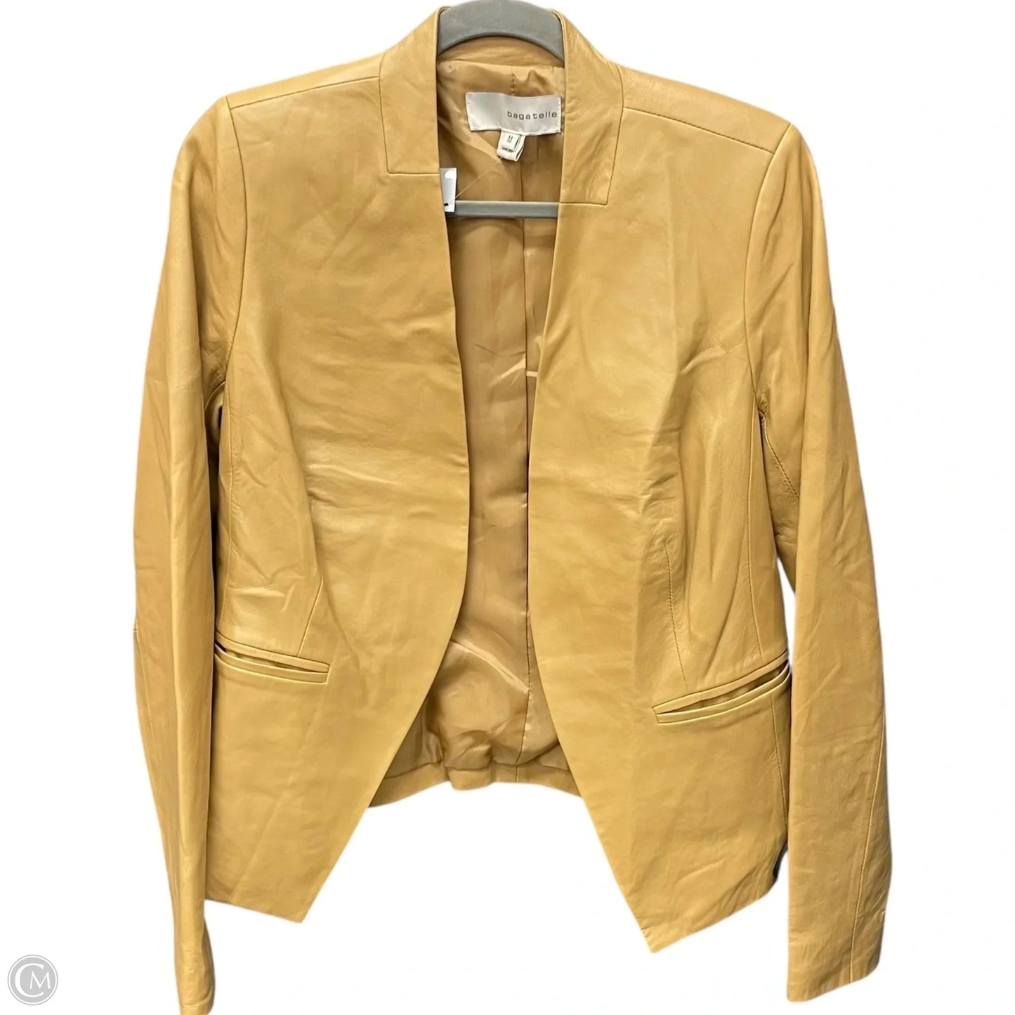 Jacket Leather By Cmc In Beige, Size: M