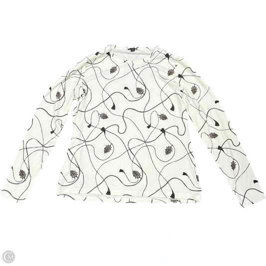 Top Long Sleeve Basic By Ann Taylor In Black & White, Size: M