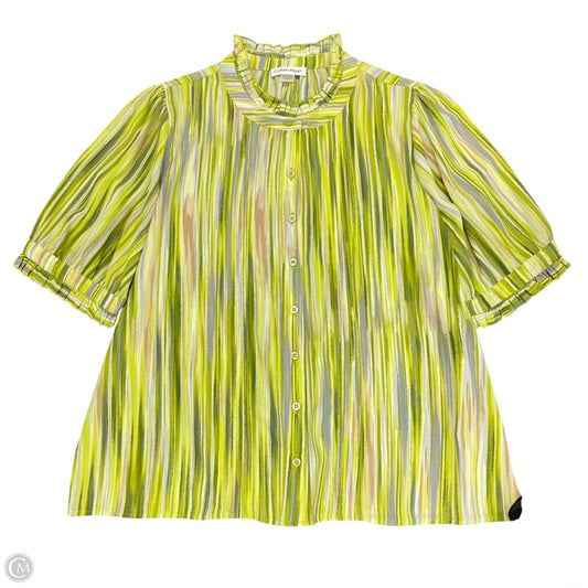 Top Short Sleeve By Calvin Klein In Green, Size: Lp