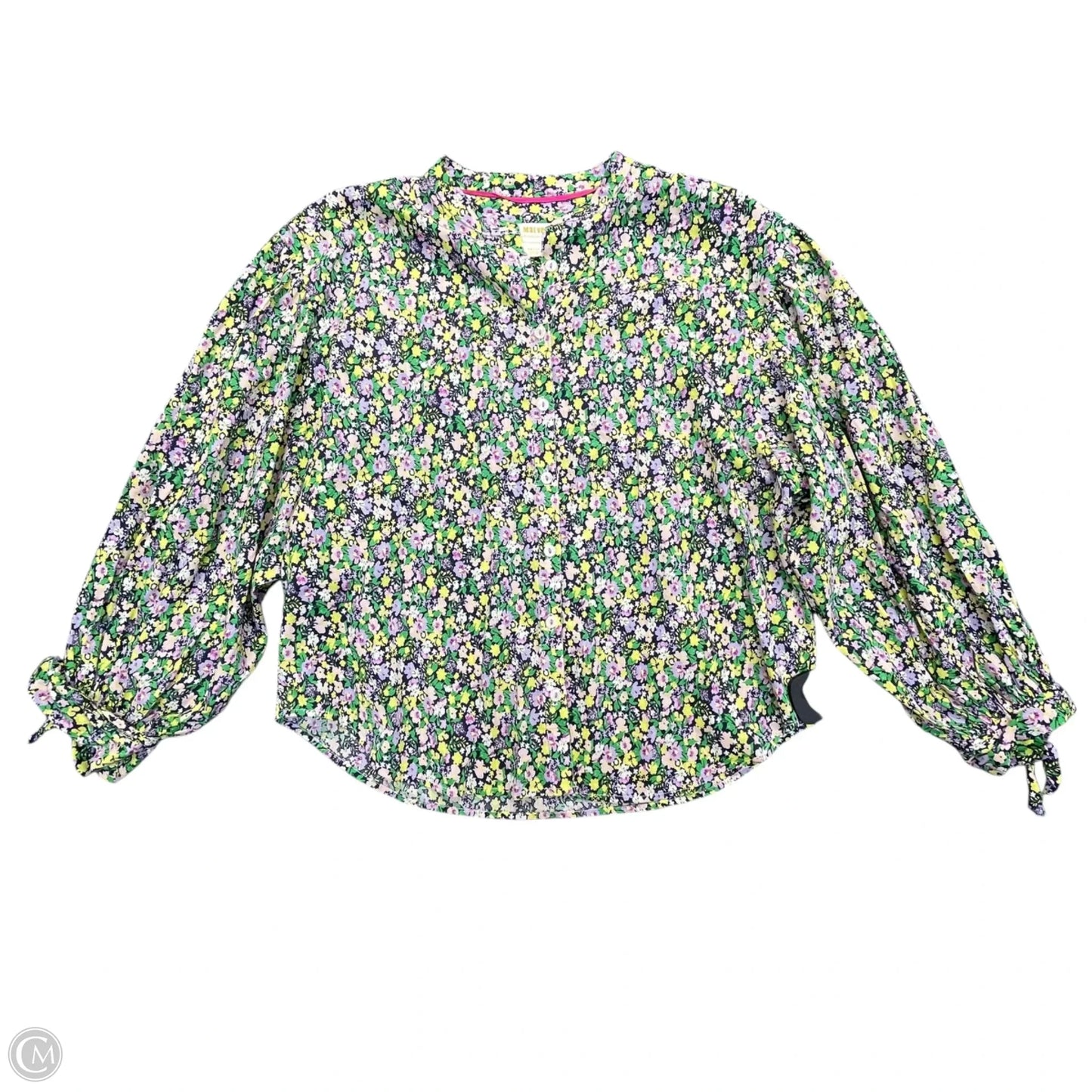 Top Long Sleeve By Maeve In Green & Yellow, Size: S