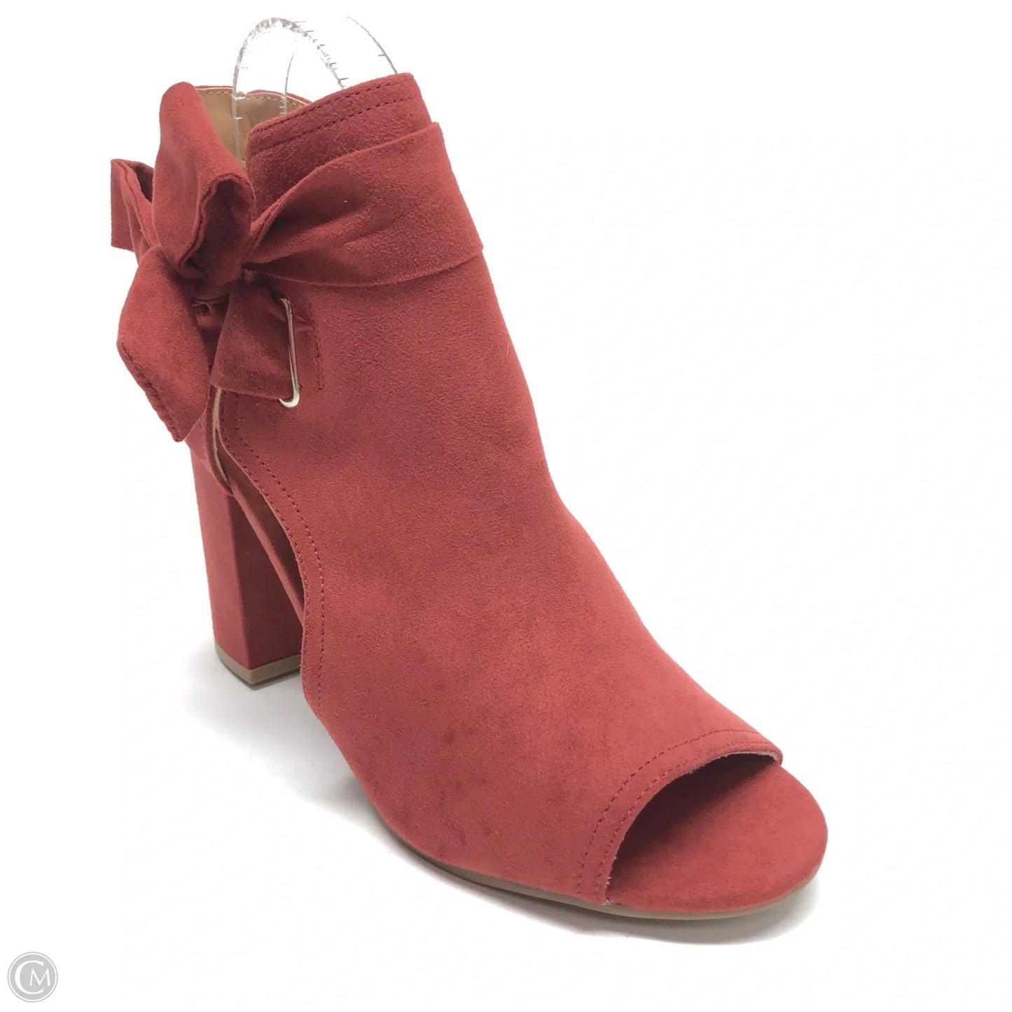 Sandals Heels Block By Just Fab In Red, Size: 7.5