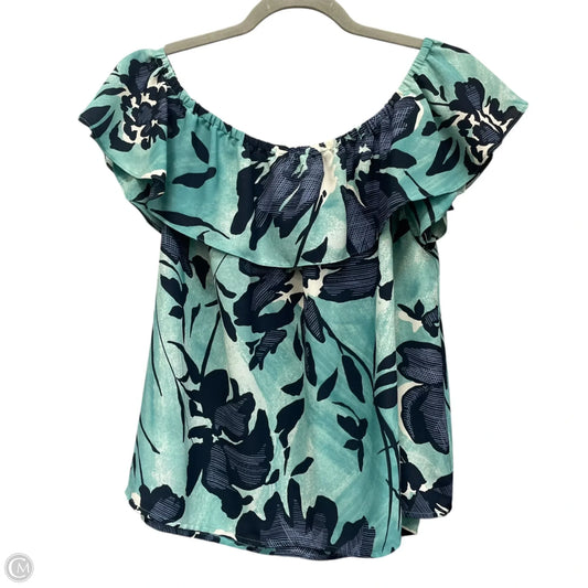 Top Short Sleeve By Maeve In Blue & Green, Size: M