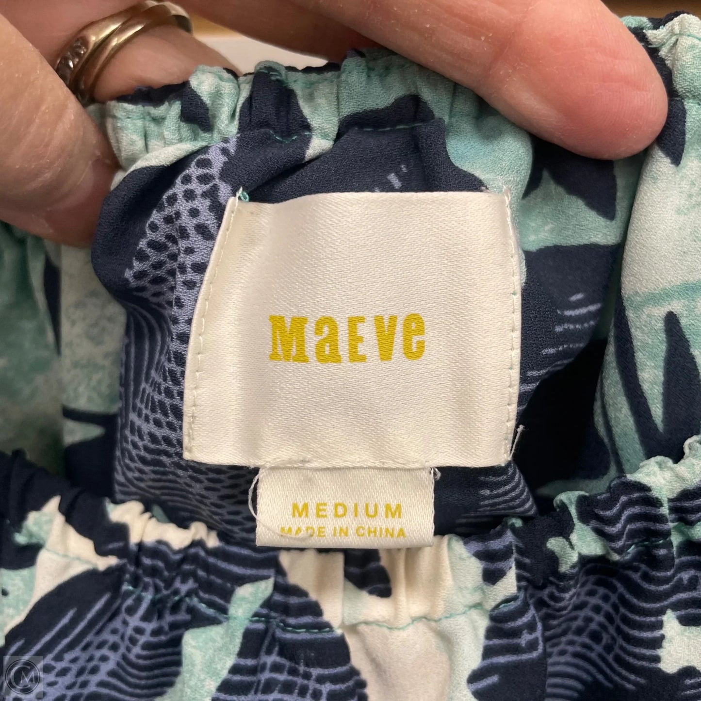 Top Short Sleeve By Maeve In Blue & Green, Size: M