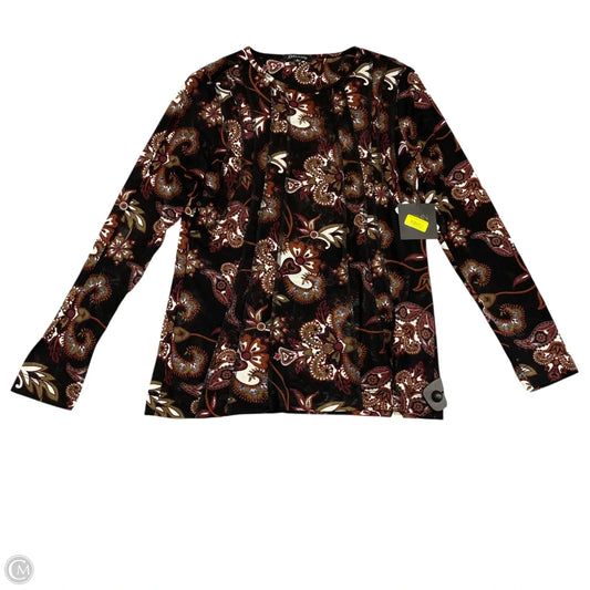 Top Long Sleeve By John Mark In Black & Purple, Size: S