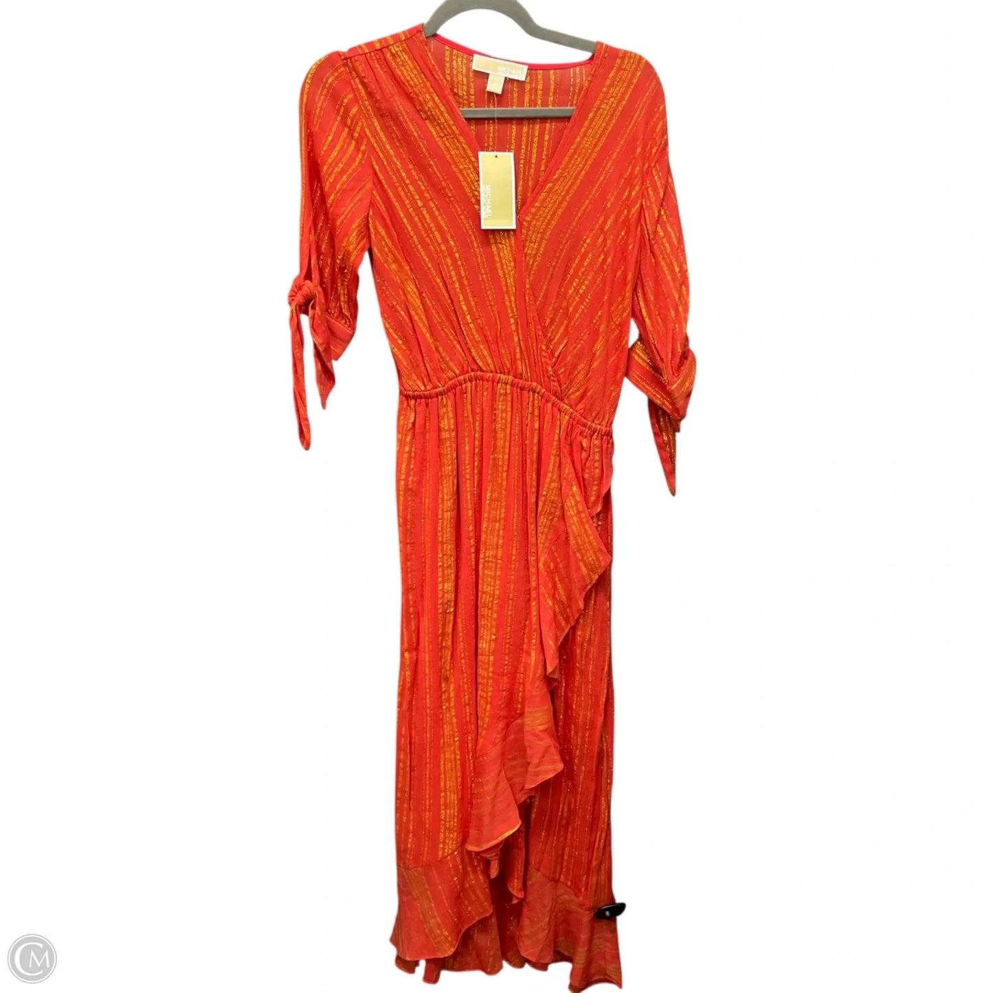 Dress Party Long By Michael By Michael Kors In Gold & Red, Size: S