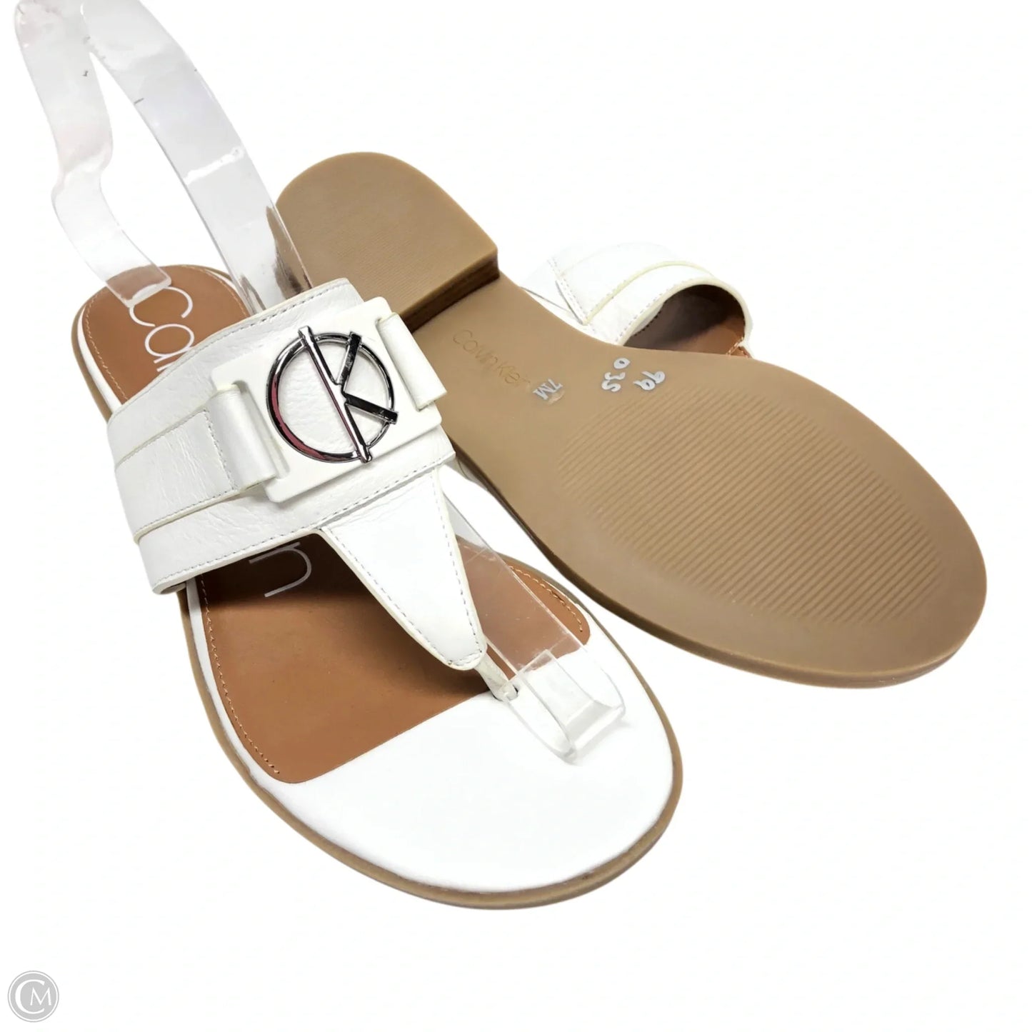 Sandals Flats By Calvin Klein In White, Size: 7