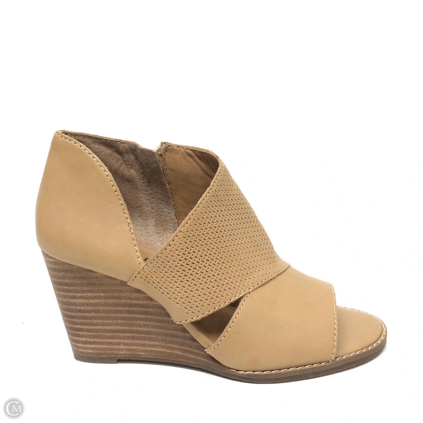 Sandals Heels Wedge By Lucky Brand In Beige, Size: 6.5