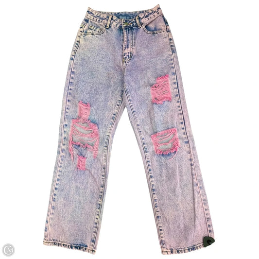 Jeans Wide Leg By Clothes Mentor In Blue & Pink, Size: S