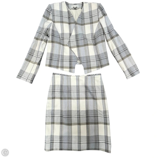Skirt Suit 2pc By Cmc In Grey & White, Size: 4